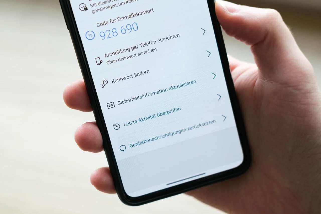 Smartphone display with multi factor authentication.