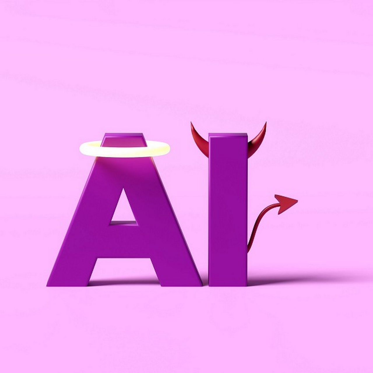 AI: letter A with halo and letter I with horns
