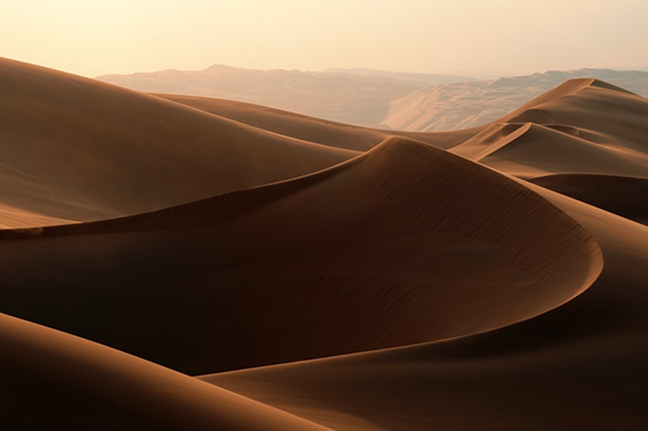 Sand dunes in the desert