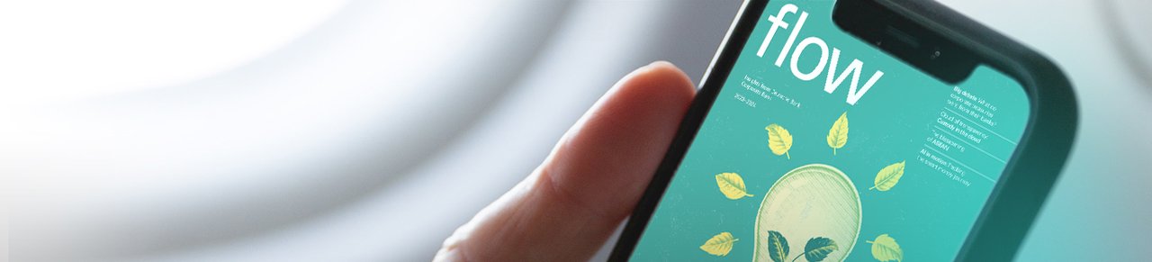 Phone screen view with Flow app opened
