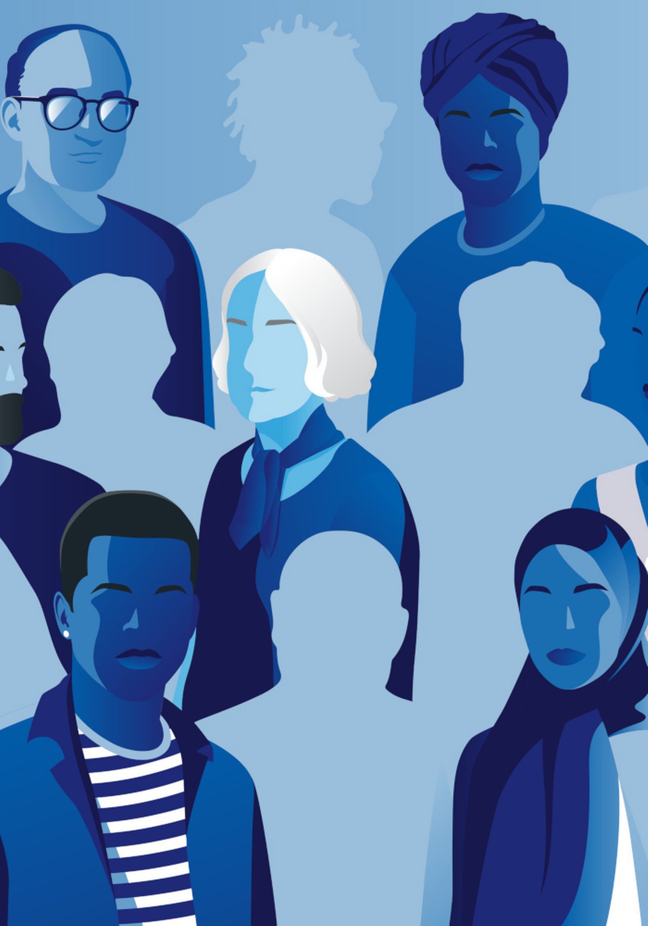 abstract image of diverse people