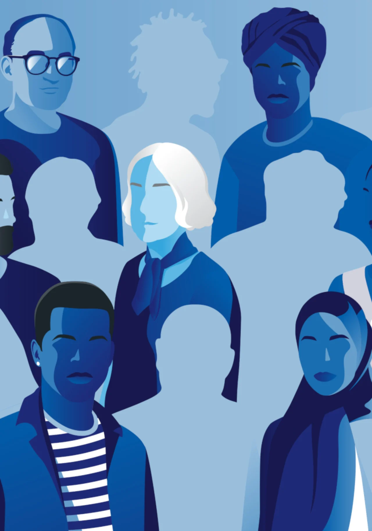 abstract image of diverse people