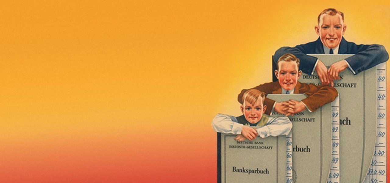 alte Werbeanzeige für Banksparbuch