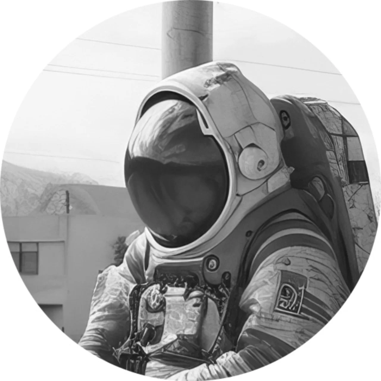 Ein Astronaut mit geschlossenem Helm (KI generiert)