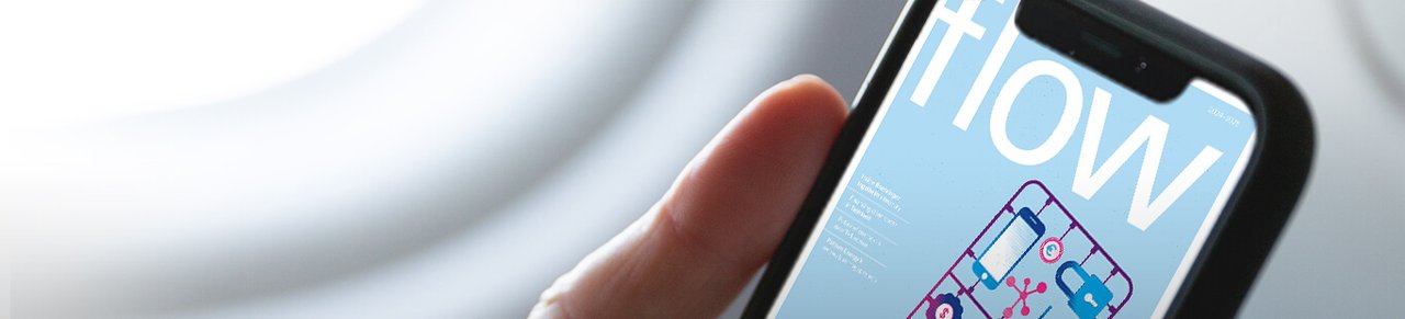 flow magazine being displayed on a smartphone