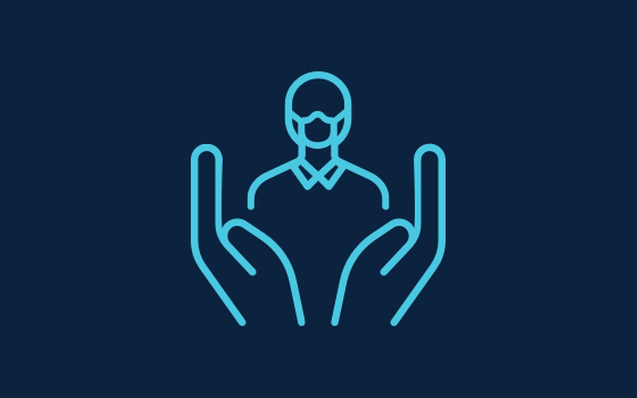 Symbol  in the form of the two hands which hold the figure of a person.