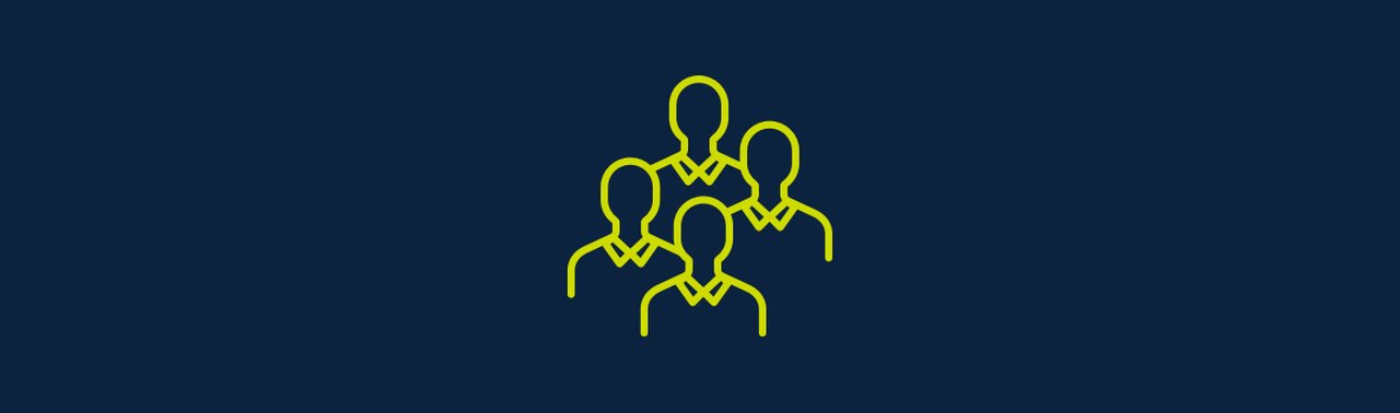 Symbol in the shape of four people standing side by side.