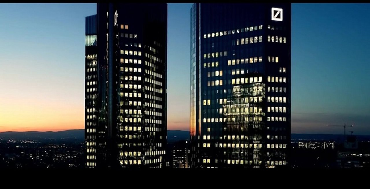 Deutsche Bank towers at sunrise