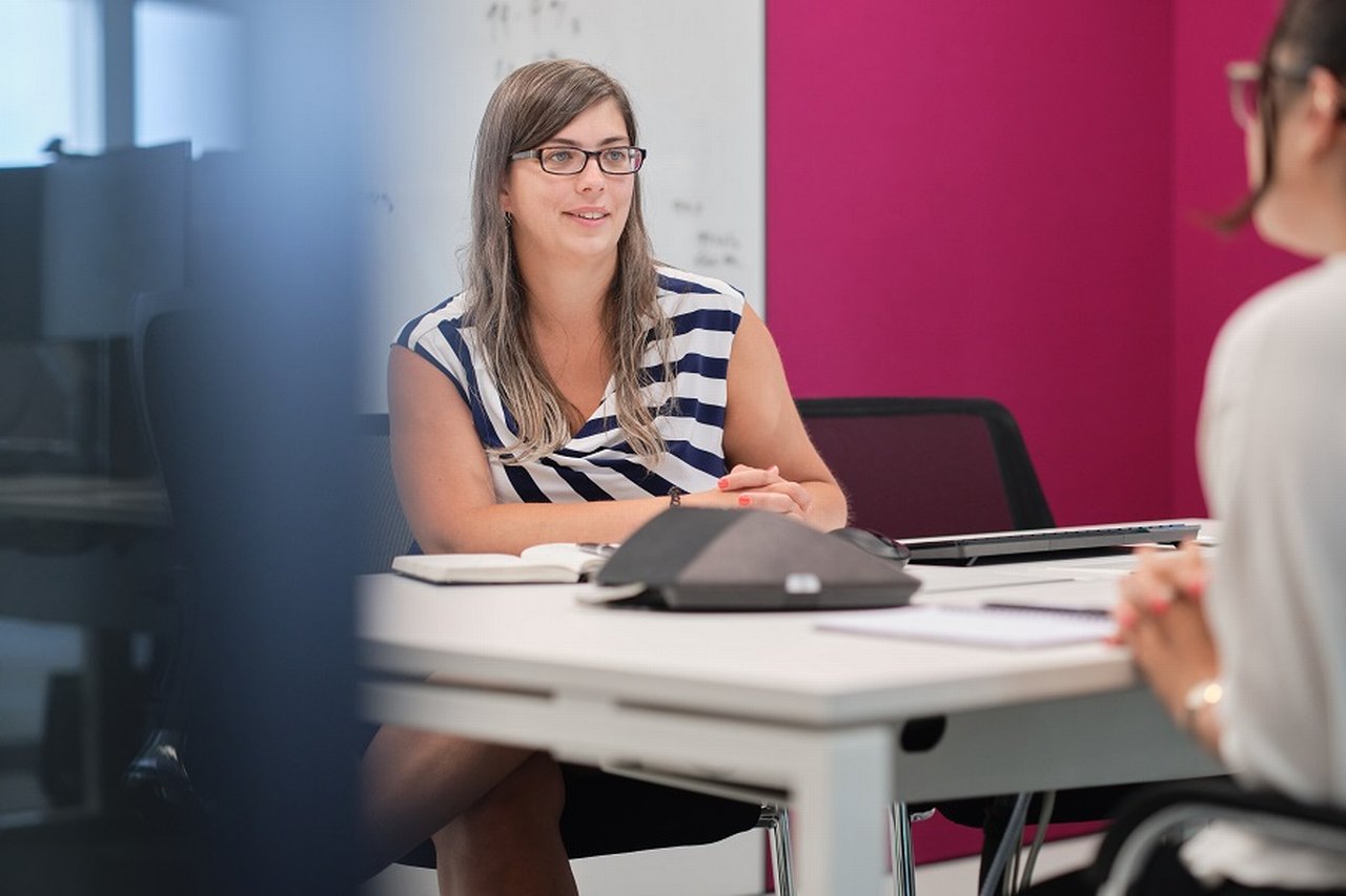 Hannah Longman with a colleague