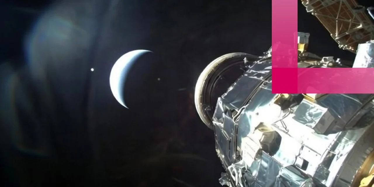 Space capsule in orbit