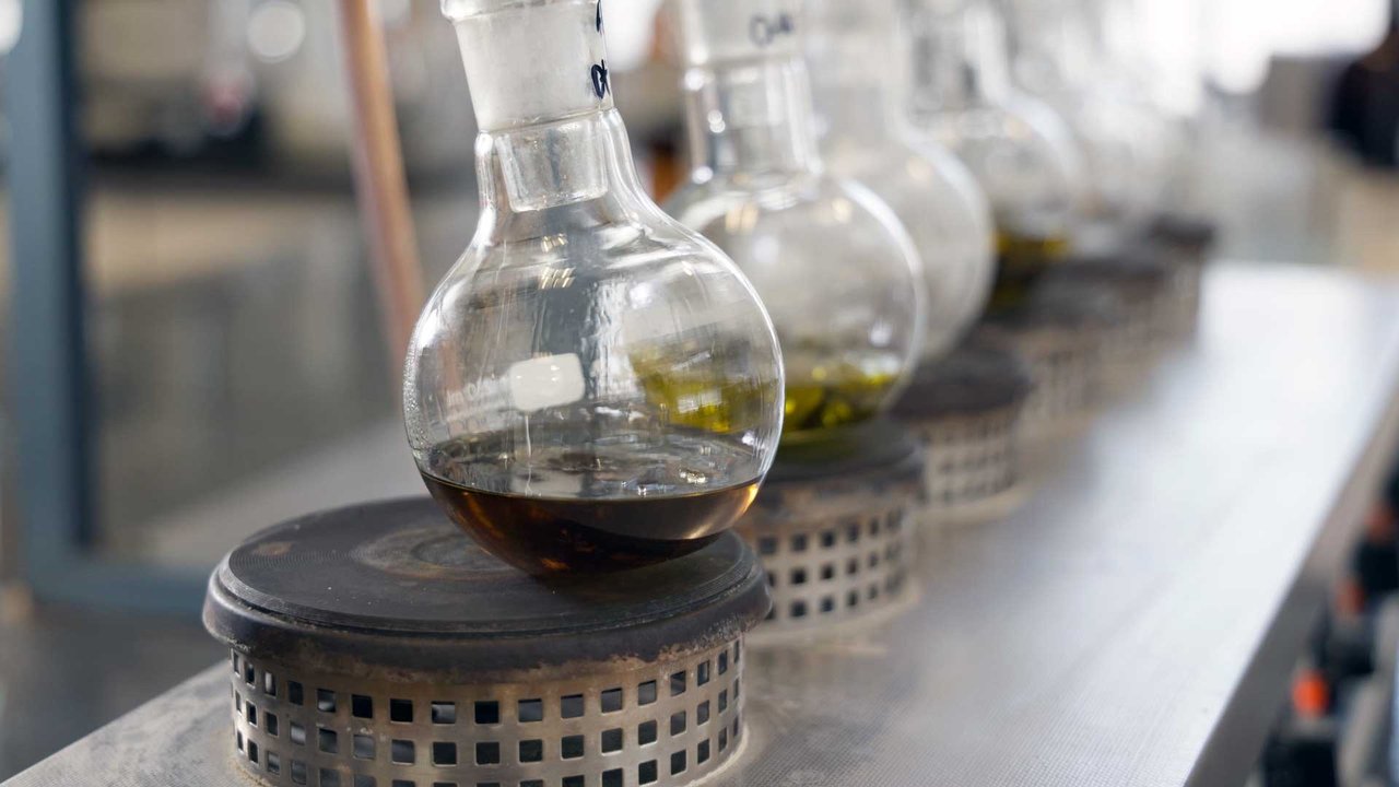 Olive oil in test tube