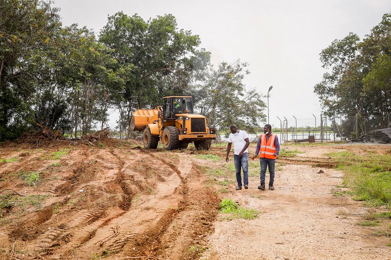 Building site of the new water filtration plant in Agordome
