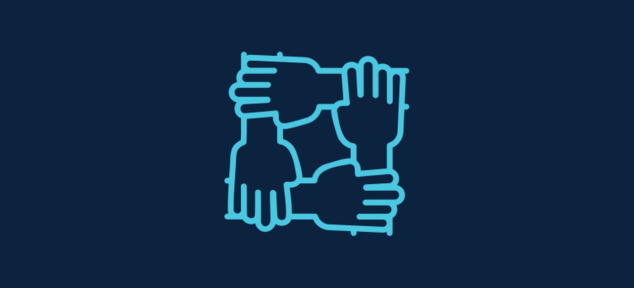 Symbol  in the form of four hands holding each other.