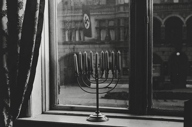 Hanukkiah (from a photograph by Rahel Posner, Kiel, Germany, 1931)