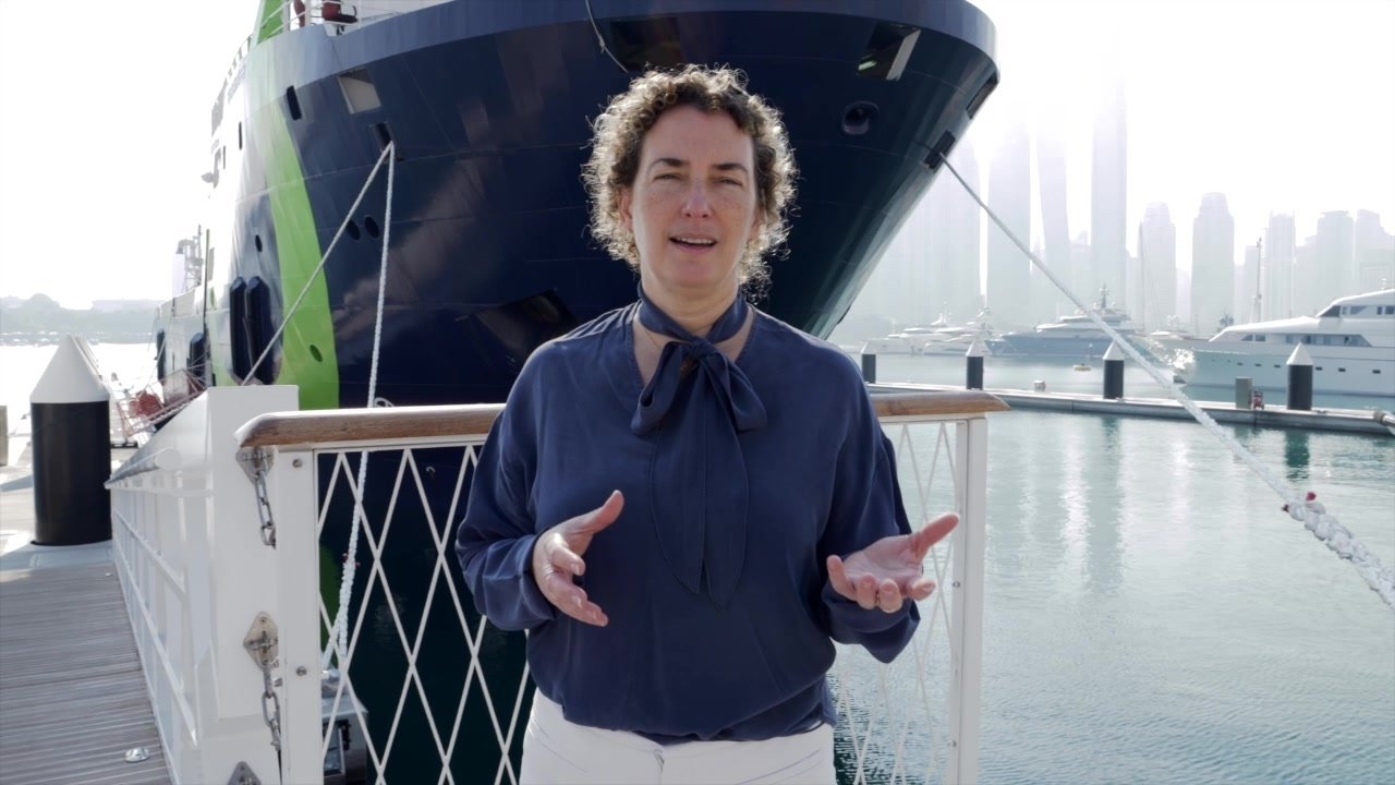Claire Coustar in Dubai Marina during COP28