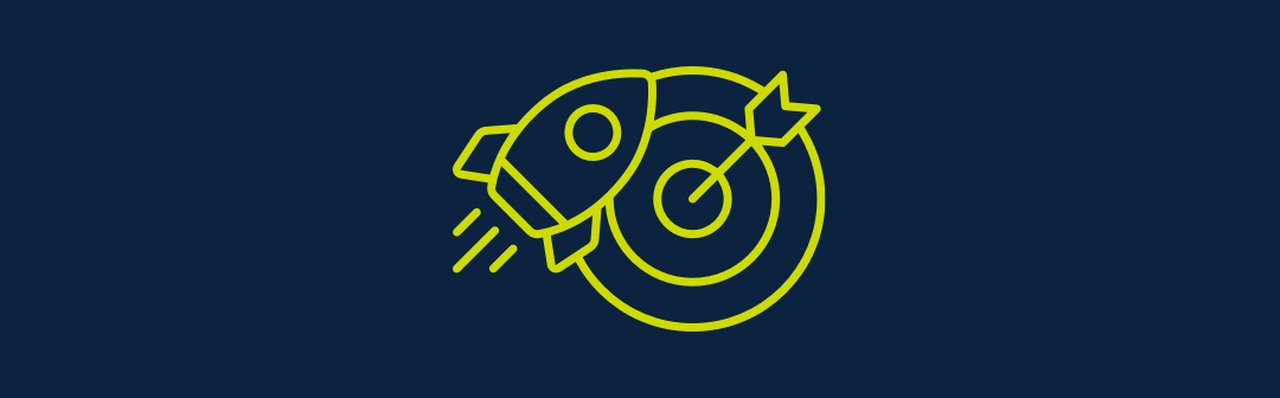 Symbol von Rakete und Zielscheibe