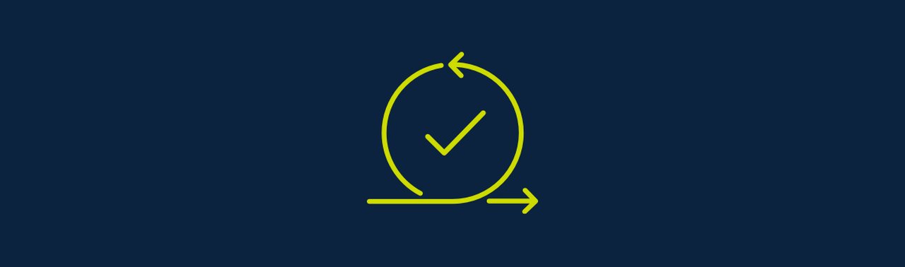 Symbol in the form of a circle with a check mark in the center.