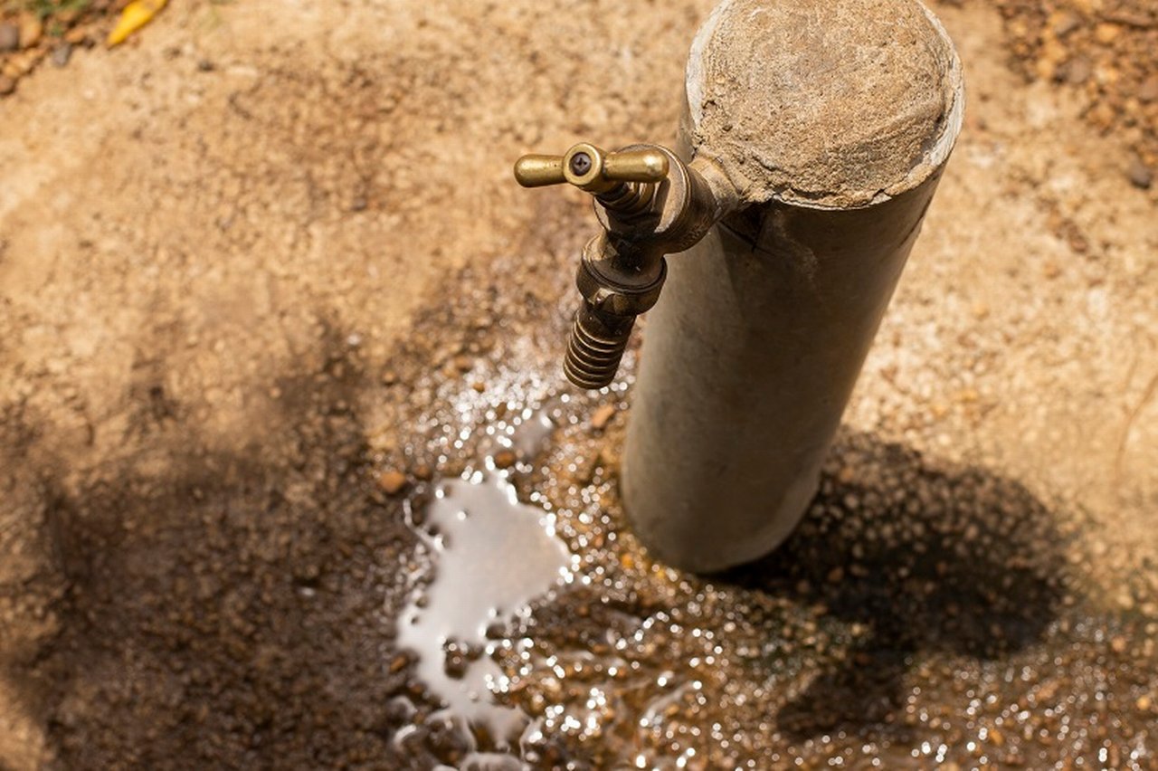 Water tap on the plant site