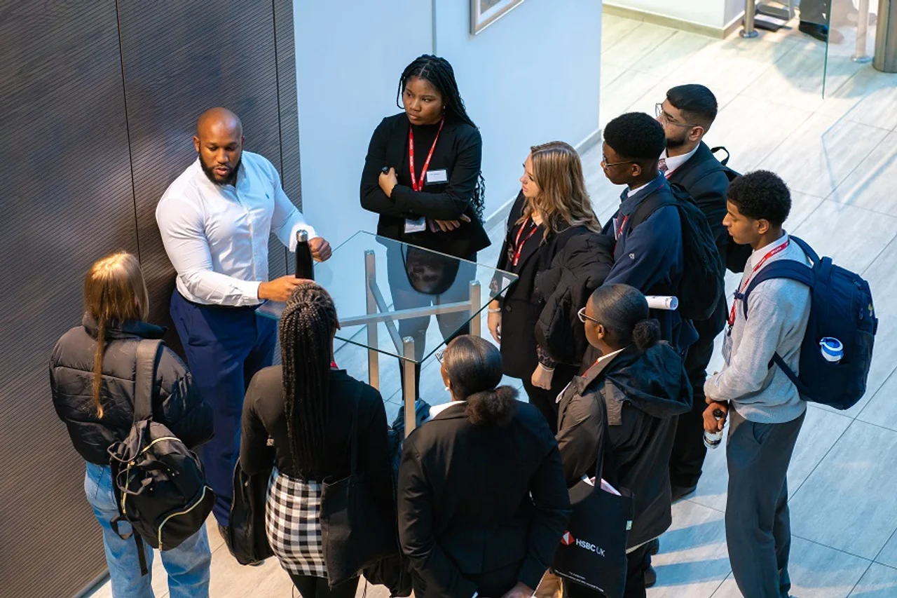 Group of students at a Pathways to Banking & Finance event