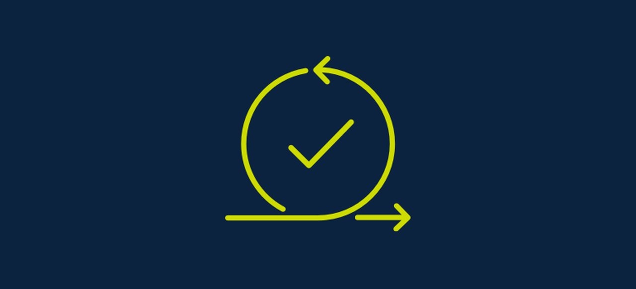 Symbol in the form of a circle with a check mark in the center.