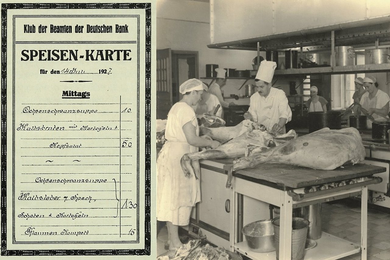 Deutsche Bank Canteen Menu 1927