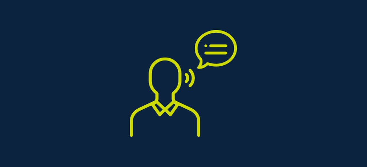 Symbol in the form of a person who is listening to a message.