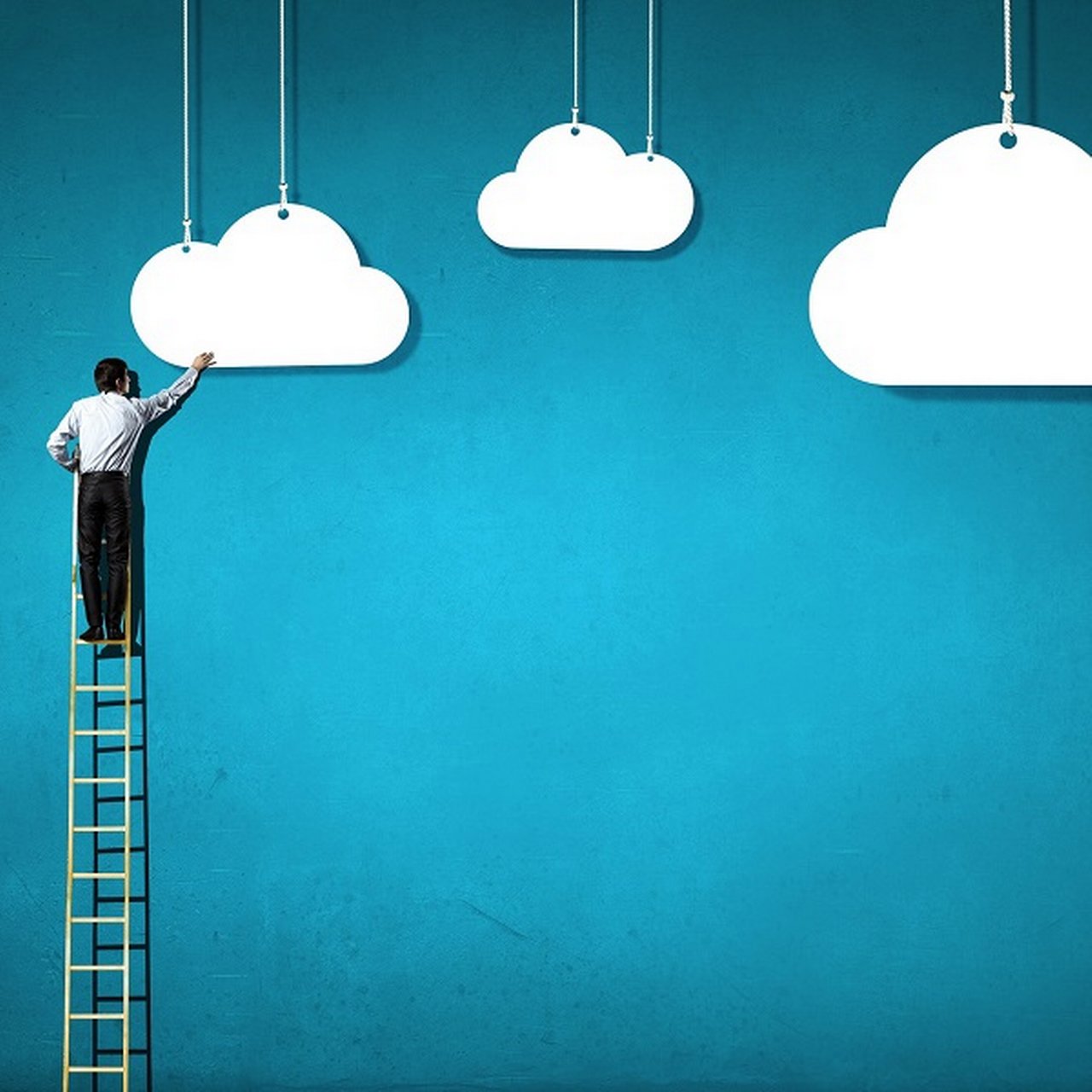 Man with clouds