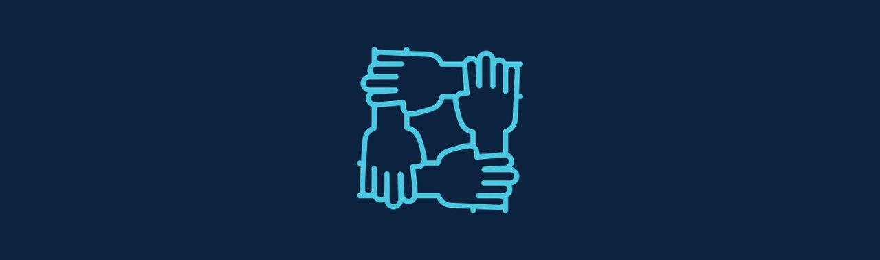 Symbol  in the form of four hands holding each other.