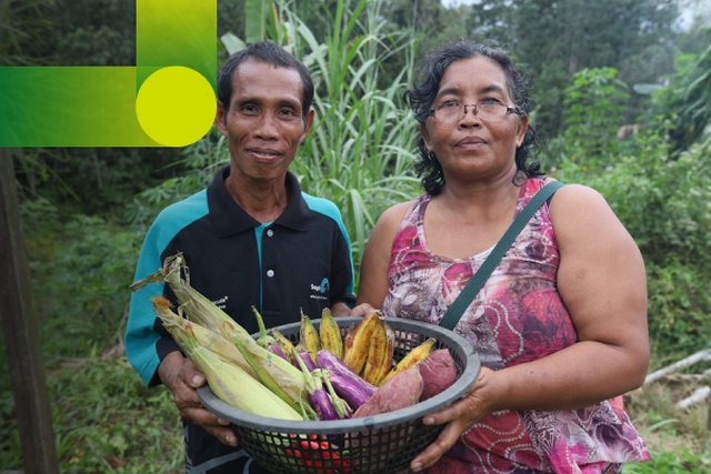 Couple with harvest
