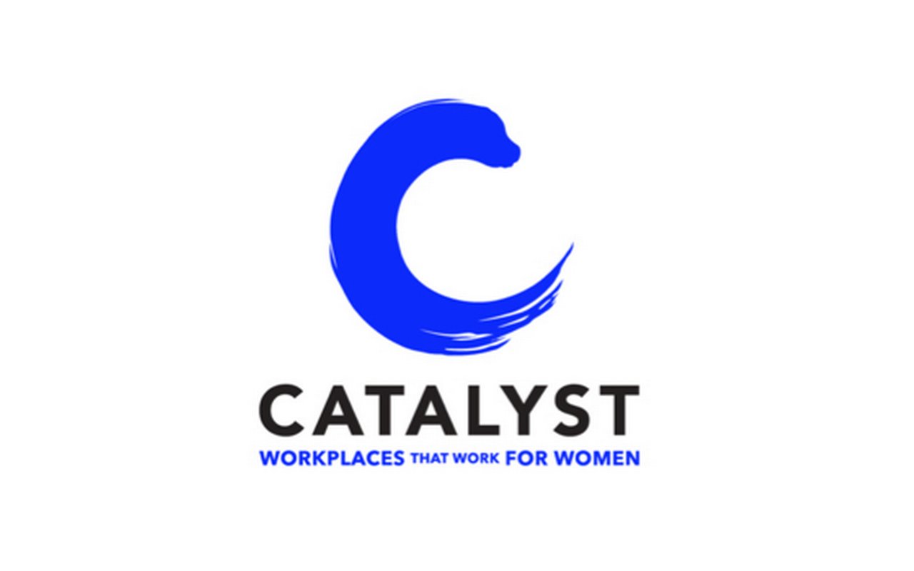 Icon mit Beschriftung: ${esc.q}Catalyst-workplaces that work for women${esc.q}.