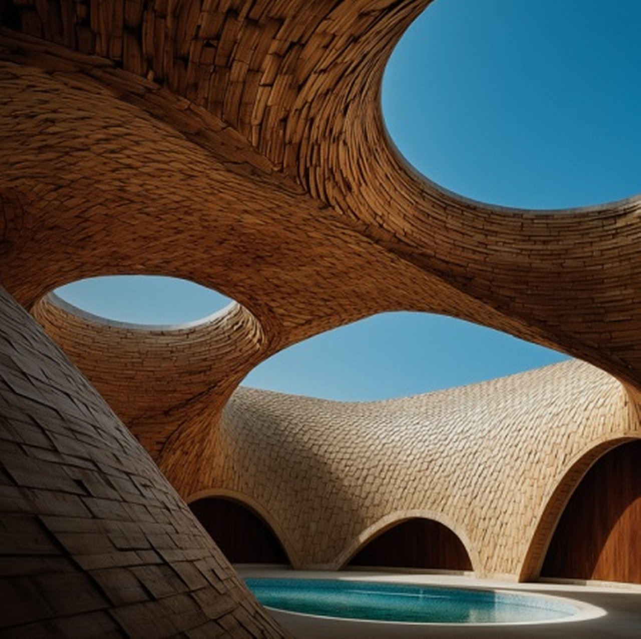 Modern building with mycelium