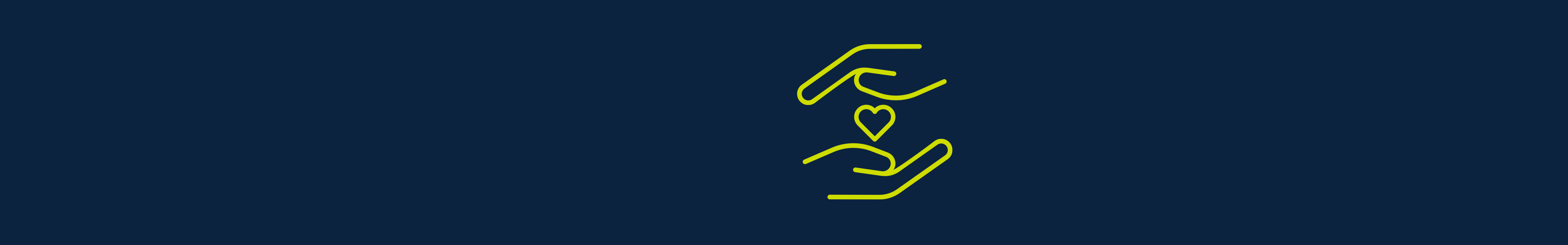 Symbol  in the form of two hands holding a heart in the middle.