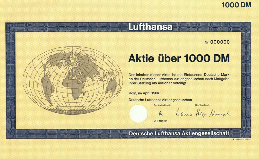 Aktie der Deutschen Lufthansa von 1966