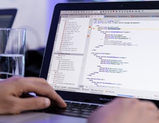 Developer at computer