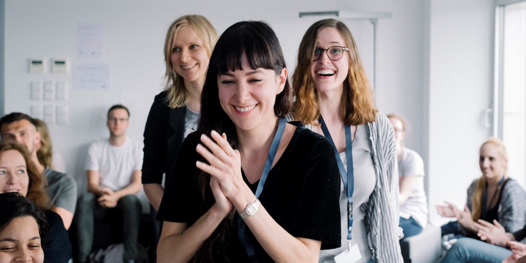 Delight for the Space Hamster team who win prize money of EUR 3,000, an invitation to spend a day at the Deutsche Bank Innovation Lab and finance coaching from experts at Deutsche Vermögensberatung AG (DVAG).