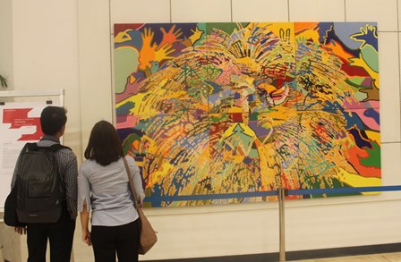 Deutsche Bank Manila's walls, adorned with the work of local artists