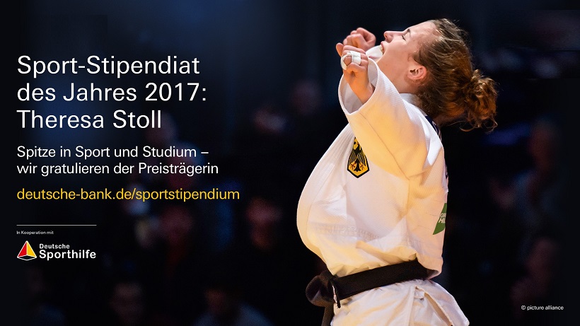 Judoka Theresa Stoll ist „Sport-Stipendiat des Jahres“ 2017