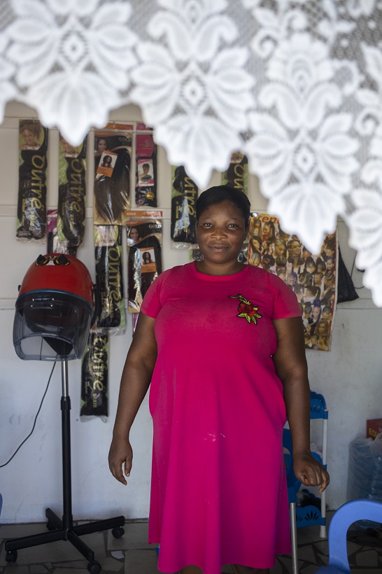 Agnes Gudolo, owner and operator of a hair salon in the city center